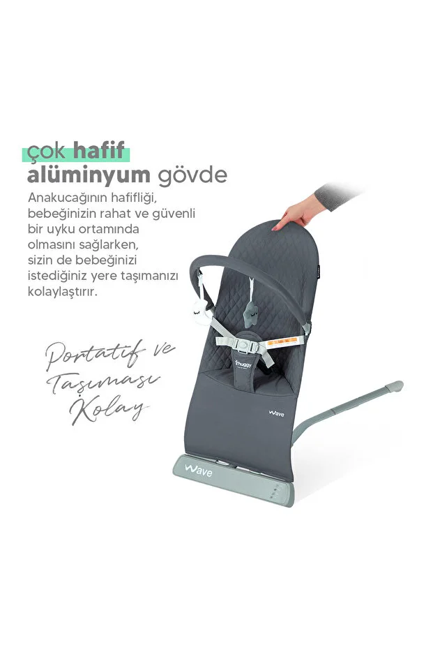 Huggy Wave Sallanabilir Müzikli Titreşimli Ana Kucağı Mavi